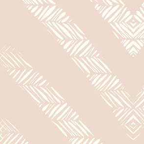 Pastel Chevron Natural White on blush pink - large scale