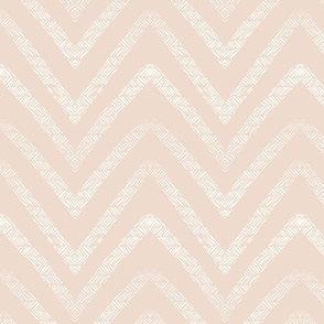 Pastel Chevron Natural White on blush pink - small scale