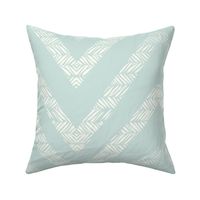 Pastel Chevron Natural White on Seagrass - medium scale