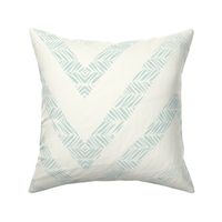 Pastel Chevron Seagrass on Natural White - medium scale