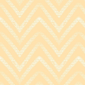 Pastel Chevron Natural White on Pale Sun - small scale