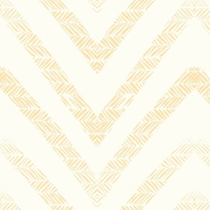 Pastel Chevron Pale Sun on Natural White - medium scale