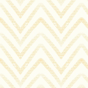 Pastel Chevron Pale Sun on Natural White - small scale