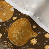 Scattered tossed gold,and brown hued handdrawn tossed and textured baubles small