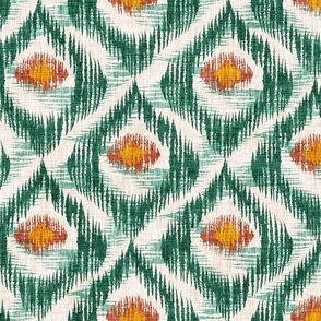 Green ikat pattern