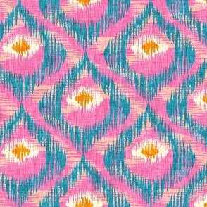 Pink and blue abstract ikat pattern
