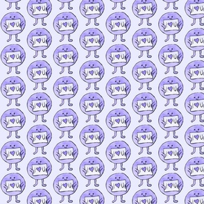 I Heart You Happy Purple Monochrome small || kawaii cute valentine love