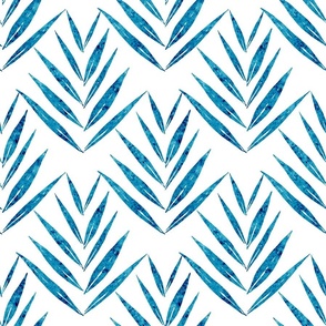 small scale botanical - palm leaves - caribbean color - foliage wallpaper and fabric