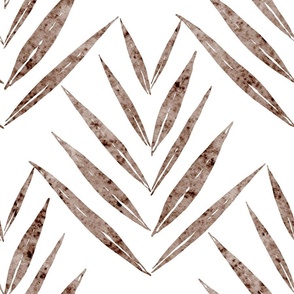 botanical - palm leaves - cinnamon color - foliage wallpaper and fabric