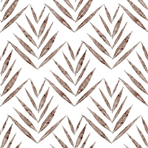 small scale botanical - palm leaves - cinnamon color - foliage wallpaper and fabric