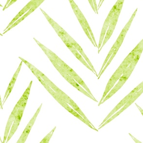 large scale botanical - palm leaves - honeydew color - foliage wallpaper and fabric