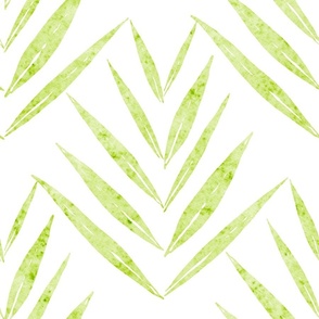 botanical - palm leaves - honeydew color - foliage wallpaper and fabric