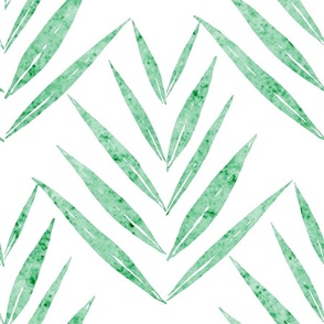 botanical - palm leaves - jade color - foliage wallpaper and fabric