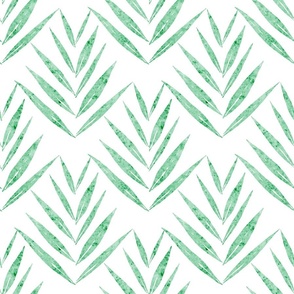 small scale botanical - palm leaves - jade color - foliage wallpaper and fabric