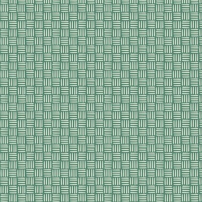 Holiday Basketweave Cream on Green