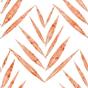 botanical - palm leaves - peach color - foliage wallpaper and fabric