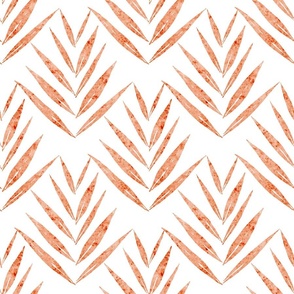 small scale botanical - palm leaves - peach color - foliage wallpaper and fabric