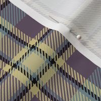 Three Ribbon Plaid in Dusty Lavender Gray Blue and Creamy Yellow