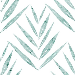 botanical - palm leaves - sea glass color - foliage wallpaper and fabric