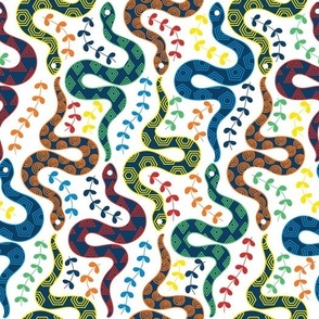 (Medium) Rainbow Snakes - red, orange, yellow, blue, green, white