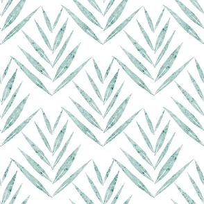 small scale botanical - palm leaves - sea glass color - foliage wallpaper and fabric