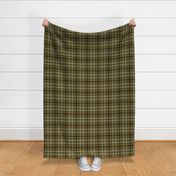 Three Ribbon Plaid in Dull Brown Beige Orange and Black