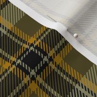 Three Ribbon Plaid in Dull Brown Beige Orange and Black