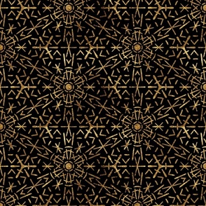 Black Art deco. Neutral geometric Gold abstract modern stars.  Design #1070. 