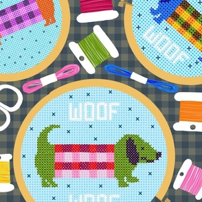 doxie cross stitch jumbo scale