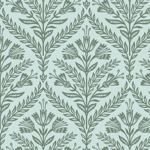 Harvest Damask Boho Print 2 Color - Sage Sea Glass