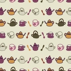 Teapots and cups pattern