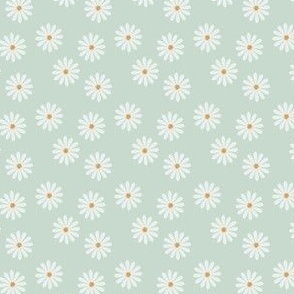 mini gouache daisies - mint