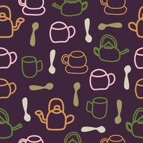 Teacups and teapots pattern 