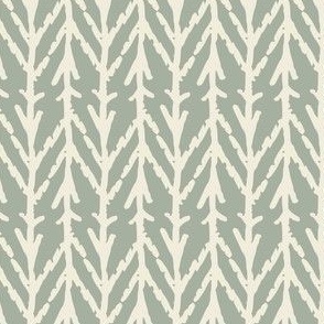 Coniferous Forest - Cream on Mint Green| Abstract & Geometric