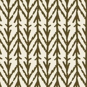 Coniferous Forest - Green on Cream | Abstract & Geometric 