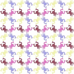 Dancing Frogs - Pink Multi on White 