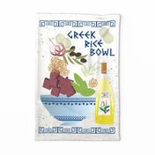 Greek / tea towel  / flour sack / recipe tea towel