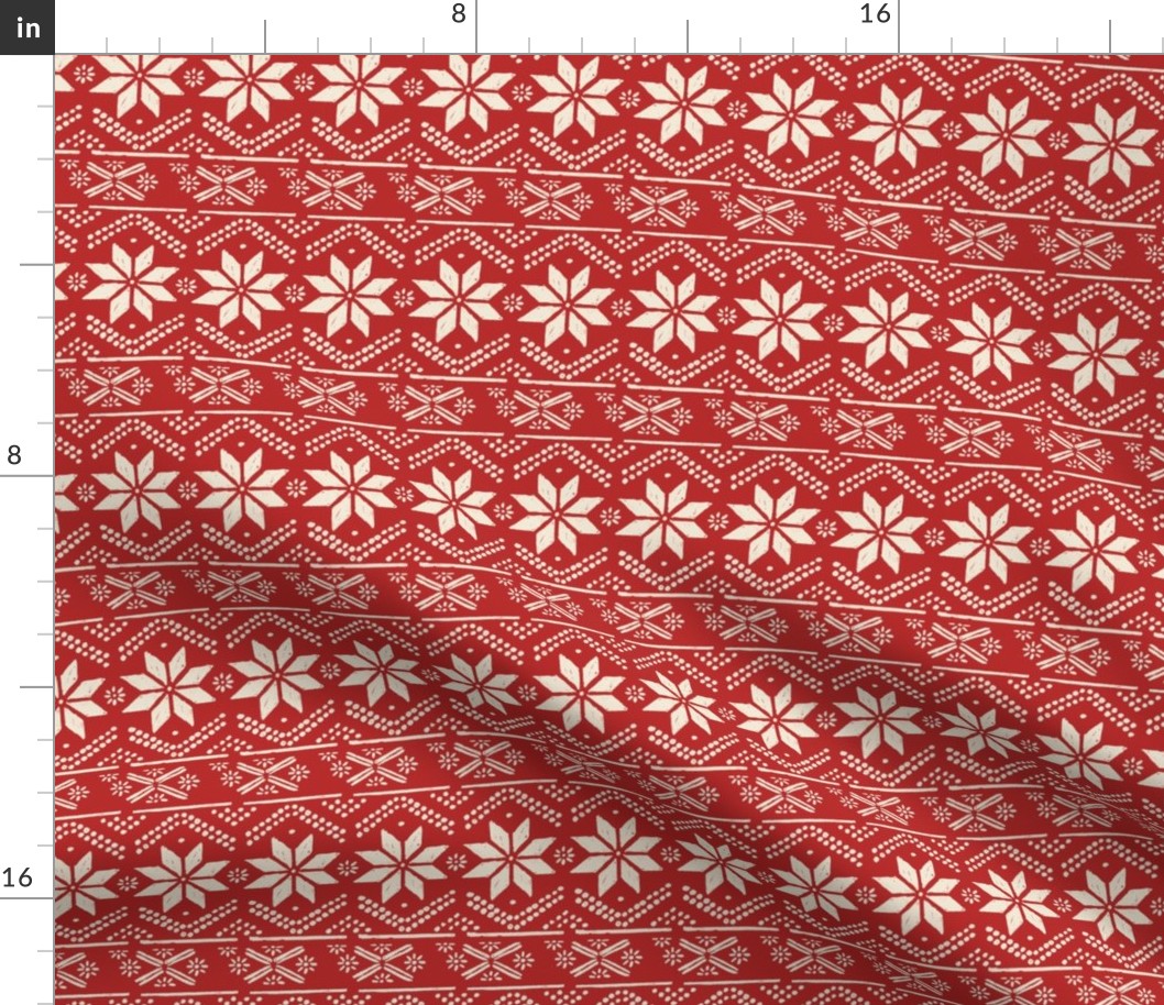 Nordic inspired Winter Sweater in Red