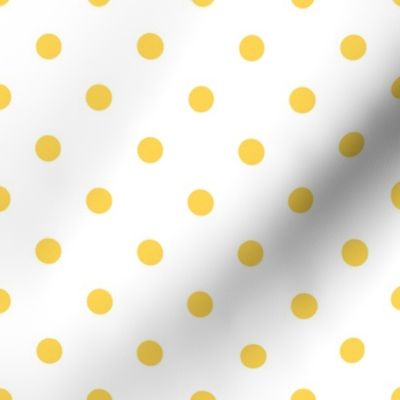 Classic Yellow on White Polka Dots 2 inch