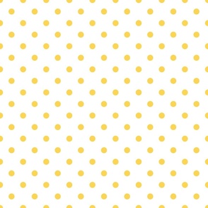 Classic Yellow on White Polka Dots 2 inch