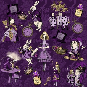 Alice in Wonderland Purple and Gold Adventures