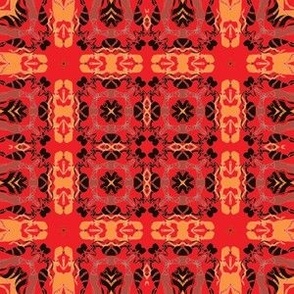 Red Tribal Square Design