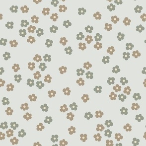Ditsy flowers in beige and green ( bigger scale )