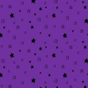 Charcoal Black Stars on Violet Purple