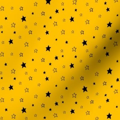 Tiny Black Stars on Golden Yellow