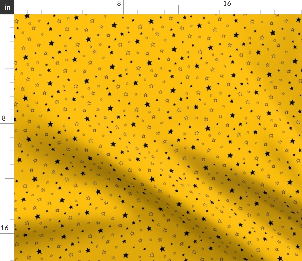 Tiny Black Stars on Golden Yellow