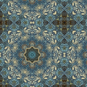 William Morris Inspired Vintage Dragon Pattern