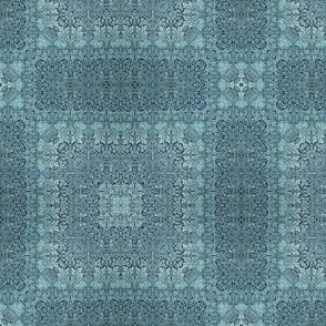 William Morris Inspired Vintage Light Blue Flourish Tile Pattern