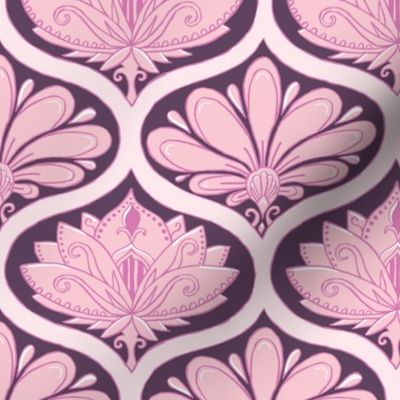 Ogee with anthemion ornaments | pink and dark violet | small