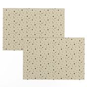 Black & White Stars on Cappuccino Cream (Tan)